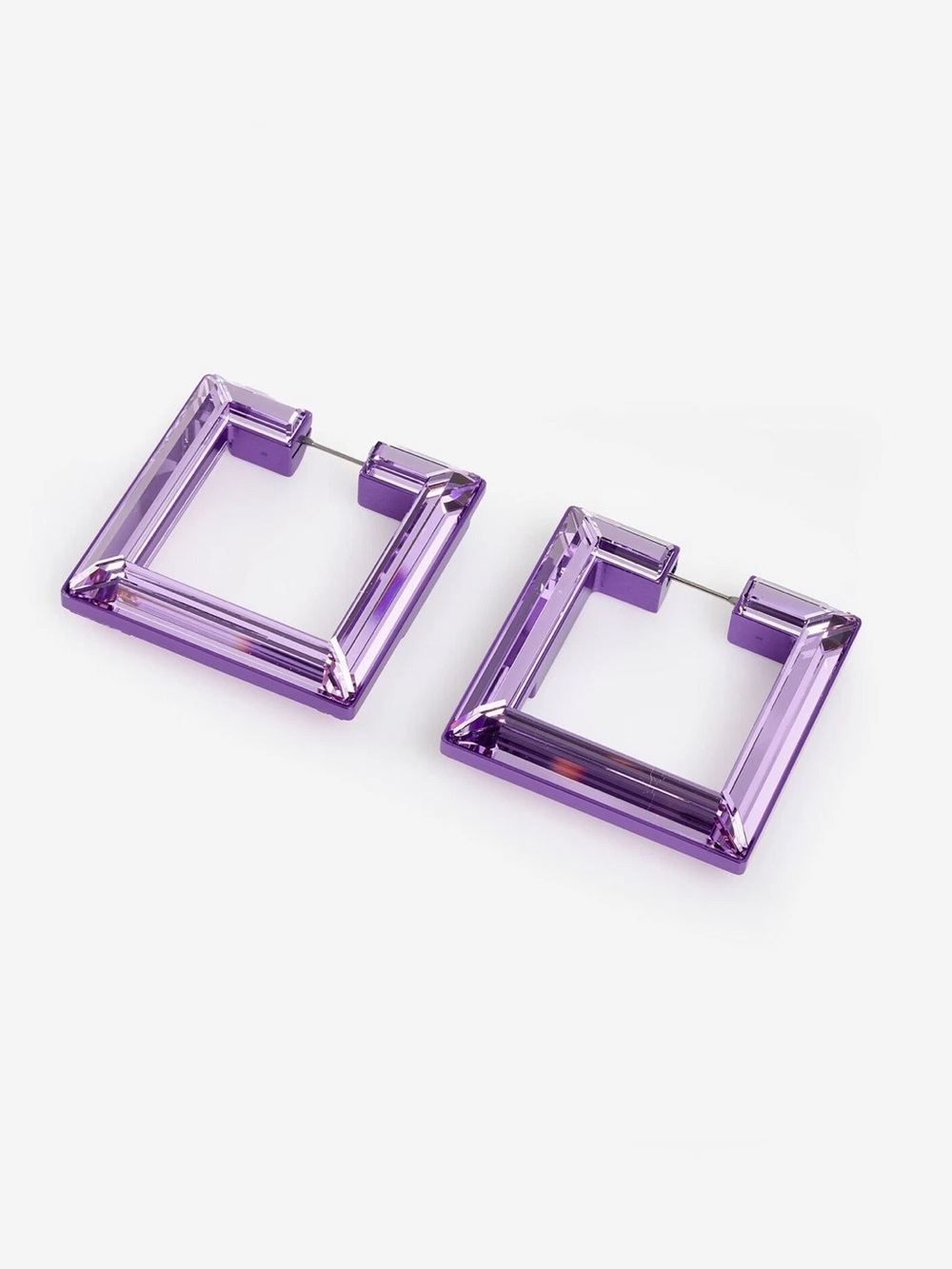 Swarovski Lucent Purple Square Hoop Earrings (Model 5613550) - Picture 1 of 9